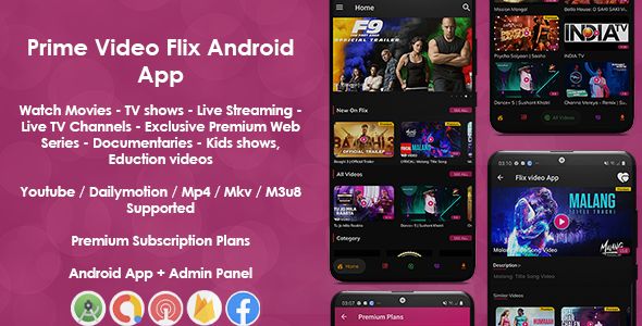 Prime Video Flix App – Movies – Shows – Live Streaming – TV – Web Series – Premium Subscription Plan v8.2