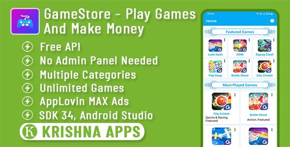 GameStore - All in One Game Bundle With Earning System Android Studio