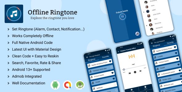 Android Offline Ringtones App | Template for Ringtones App | Ringtone App 2023 | Admob Ads