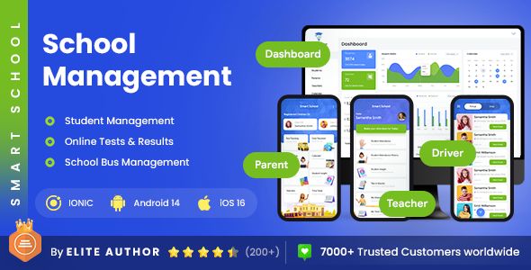 4 App Template | School Management App | Students’ Dashboard | School Bus App | Smart School