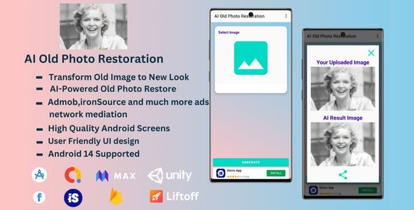 AI Old Photo Restoration App with ironSource Mediation