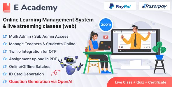 E- Academy – Online Learning Management System & live streaming classes (web)