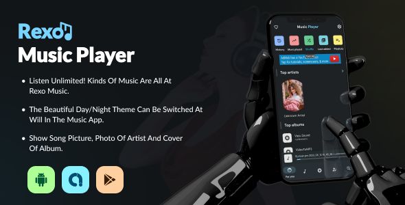 Rexo Music Player | Oflline Music Player App | Admob Ads