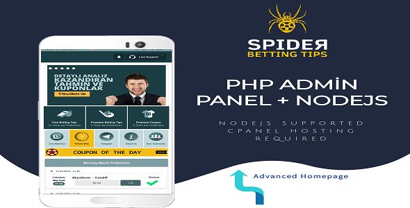 Betting Tips – Nodejs – PHP Admin Panel – Kotlin