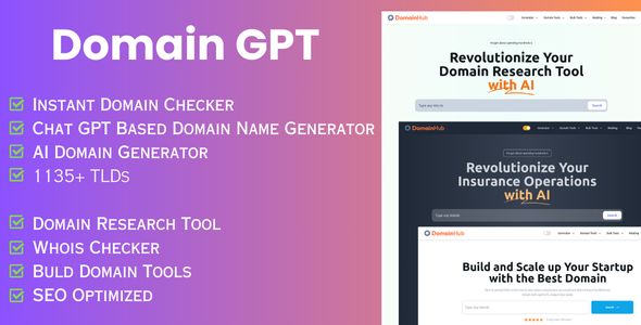Domain GPT – AI Domain Name Generator – Domain Tools – 9 August 2024