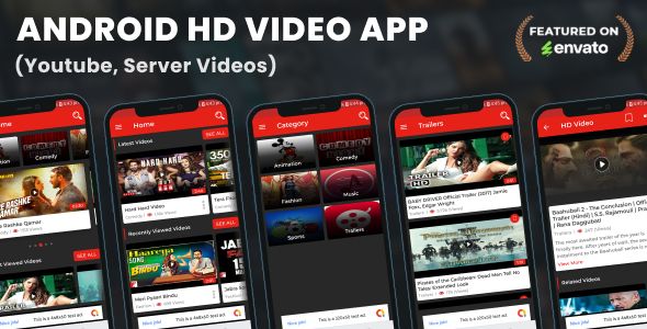 Android HD Video App (Youtube, Server Videos )