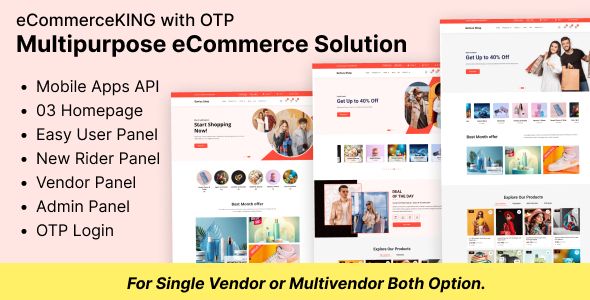 eCommerceKING – Multipurpose Online eCommerce Store Script with OTP Addon
