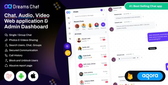 DreamsChat Web – Chat, Audio, Video Web APP with Admin Dashboard