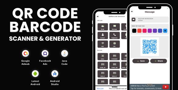 QR Code Barcode Scanner Generator with AdMob Ads QR