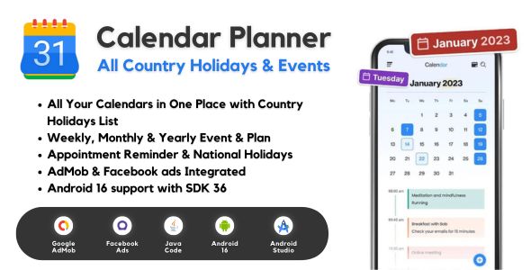 Calendar Planner - All Country Holiday & Event 2024