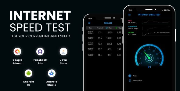 Internet Speed Test with AdMob Ads Android