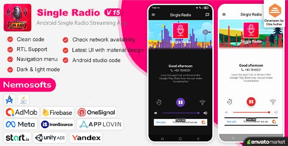 Android Radio – Single Radio Streaming App v9.0