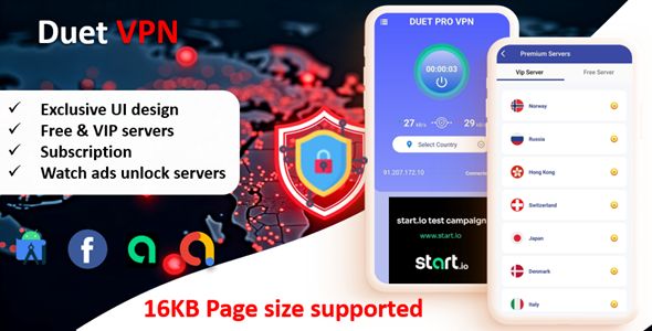 Duet Pro VPN App | Secure VPN App & Fast VPN | Subscription | StartApp Ads | Facebook & Admob Ads 2 Duet Pro VPN App | Secure VPN App & Fast VPN | Subscription | StartApp Ads | Facebook & Admob Ads