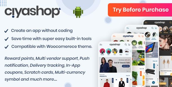 CiyaShop Native Android Application based on WooCommerce 5.14