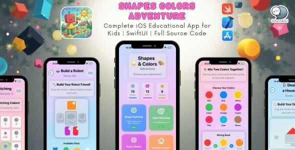 Shapes & Colors Adventure – Complete iOS Educational App for Kids | SwiftUI | Full Source Code