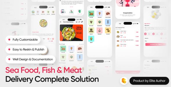 Fish And Meat Online Delivery Android App with Interactive Admin Panel