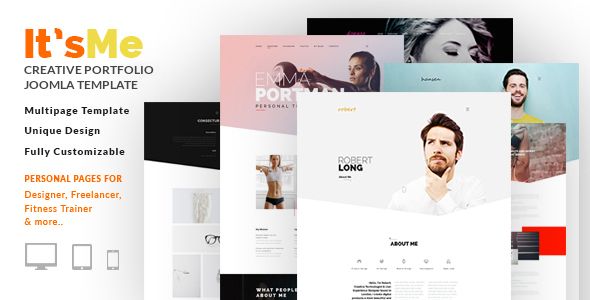 It\'s Me - Creative Personal Portfolio or Agency Responsive Joomla Template with 3 Styles