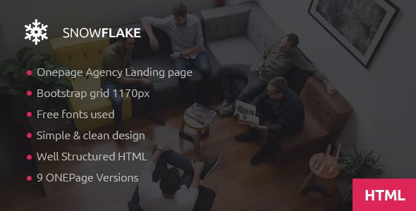 SNOWFLAKE | Onepage Agency HTML Template