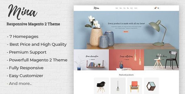 Mina - Responsive Furniture, Handmade Shop Magento 2 Theme