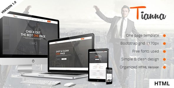 Tianna - One Page HTML5 Template