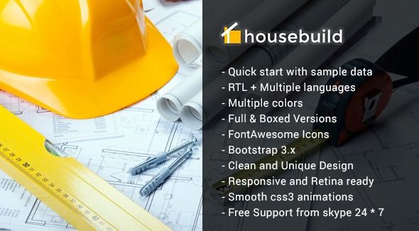 Housebuild - Joomla Construction Business Theme Download Free