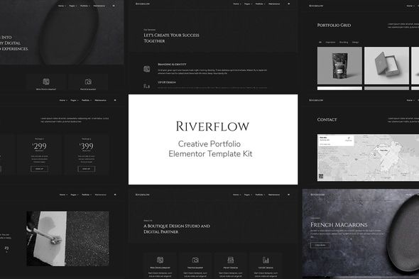 Riverflow – Creative Portfolio Elementor Template Kit Preview
