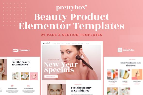 Prettybox - Cosmetic & Beauty Products Shop Elementor Template Kit