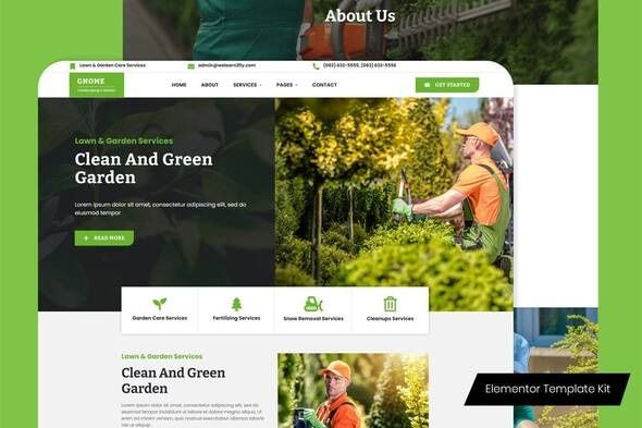Gnome – Lawn & Garden Care Services Elementor Template Kit Preview