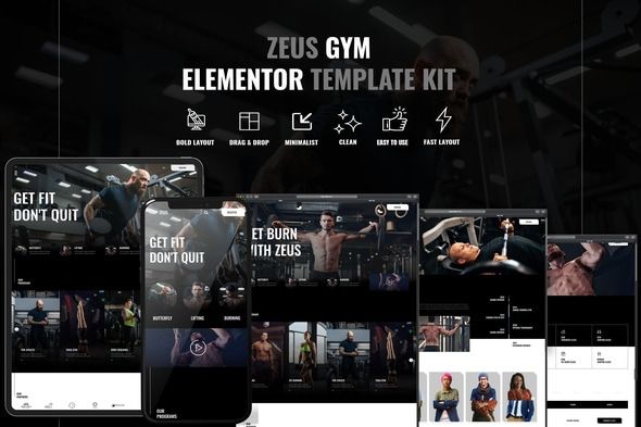 Zeus - Gym & Fitness Elementor Template Kit