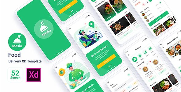Mesio - Food Delivery Adobe XD Template