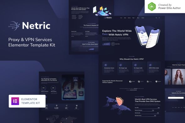 Netric – Proxy & VPN Services Elementor Template Kit