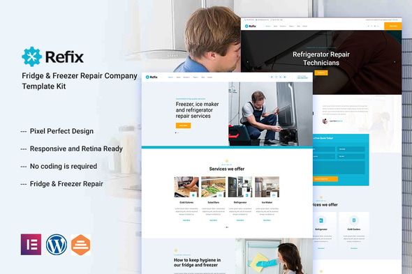 Refix – Appliance Repair Company Elementor Template Kit Preview
