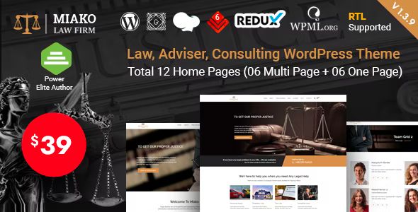 Miako - Law Firm WordPress Theme