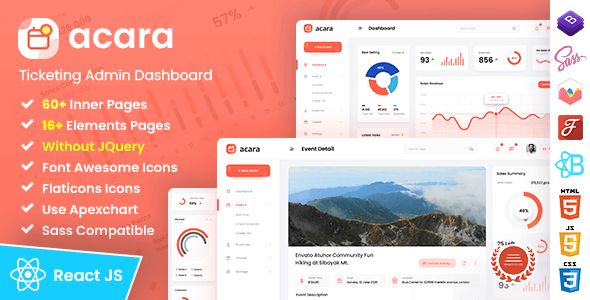 Acara - Ticketing Admin Dashboard React Template