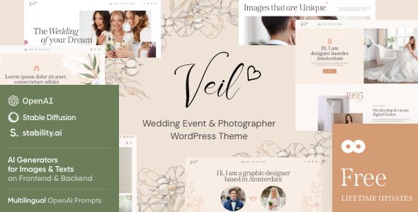 Veil - Wedding Party & Photographer WordPress Theme