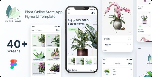 Everbloom - Plant Online Store App Figma UI Template