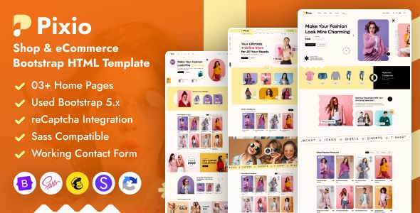 Pixio – Shop eCommerce Bootstrap HTML Template
