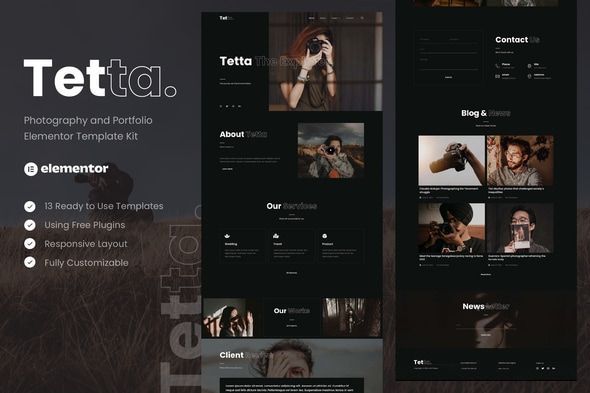 Tetta - Photography & Portfolio Elementor Template Kit