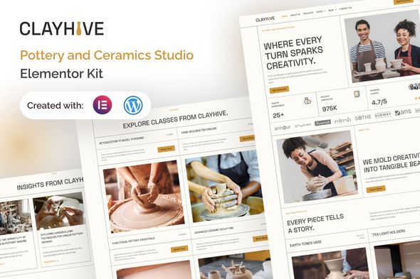 ClayHive – Pottery & Ceramics Studio Elementor Kit