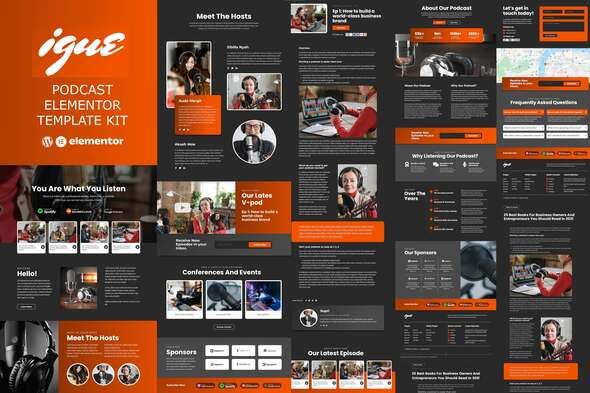 iGUE – Podcaster Elementor Template Kit