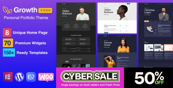 Growth - Personal Portfolio WordPress Theme Preview