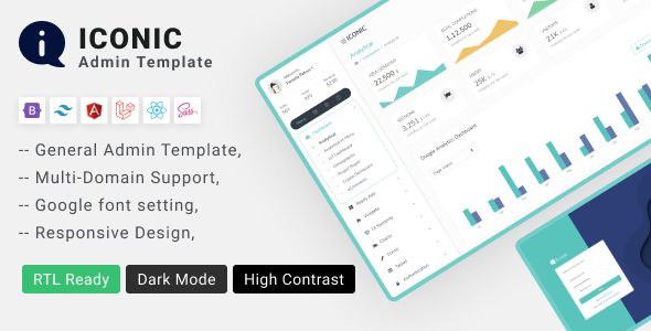 Iconic | HTML/ React/ Angular/ NextJs/ Laravel/ Bootstrap Admin Dashboard Template