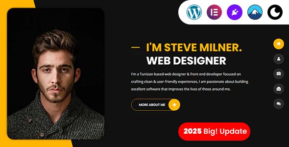 Personal Portfolio WordPress Theme - Tunis