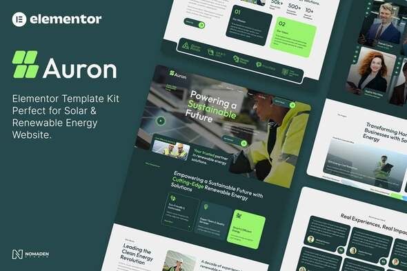 Auron - Solar & Green Renewable Energy Elementor Template Kits