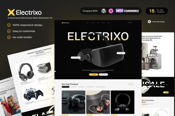 Electrixo - E-Commerce Electronics Store Elementor Template Kit for Gadgets and Tech Retail