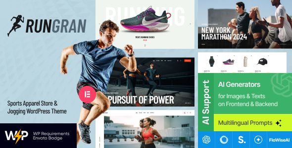 Run Gran - Sports Apparel & Gear Store WordPress Theme