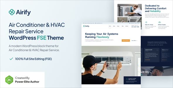 Airify – HVAC Repair Service Gutenverse FSE WordPress Theme