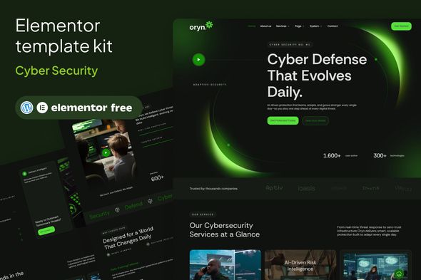 Oryn - Cyber Security Elementor Template Kit