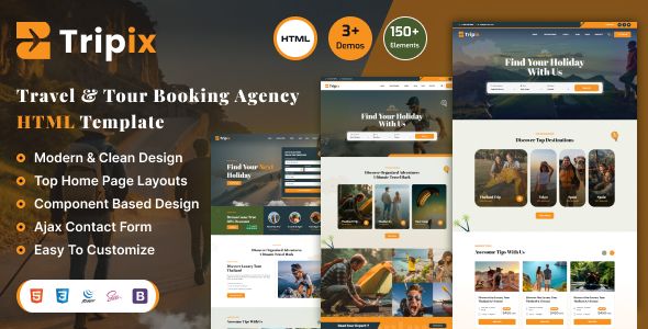 Tripix - Tours & Travels HTML Template