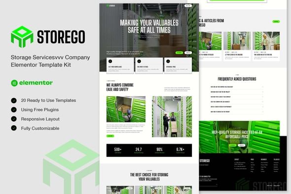 Storego - Storage Services Company Elementor Template Kit